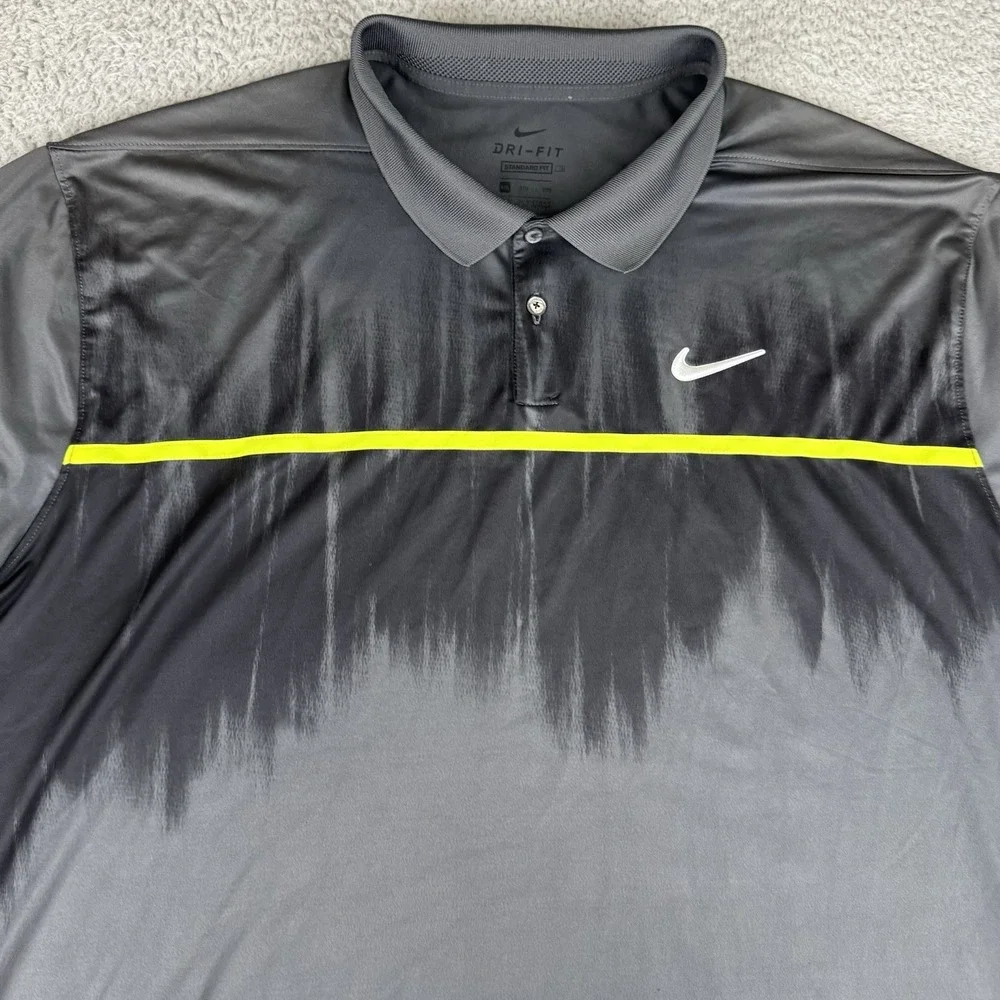 Nike Dri-FIT Polo Shirt Mens Xxl Gray CN6806-070 Golf Performance Athletic